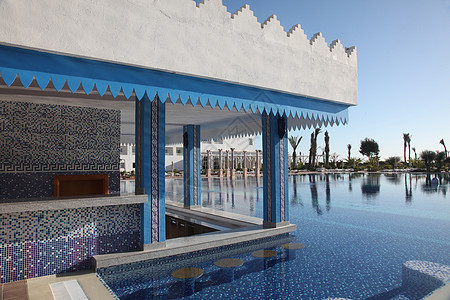 游泳池 清除 游客 酒店 季节 哈马马特 突尼斯 热带 宁静 脖子图片