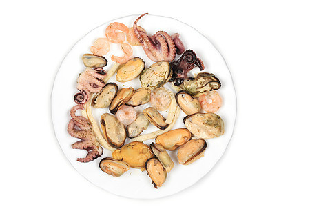 混合海鲜盘 草莓 贝类 奢华 美食 小吃 蚌 准备吃饭 盘子图片