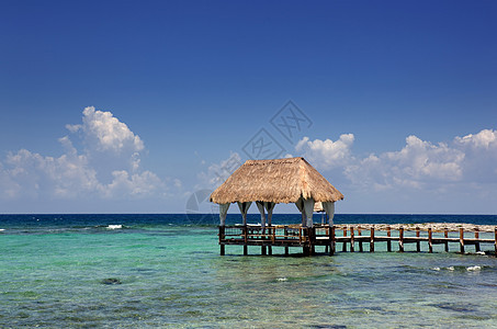 码头 闲暇 海浪 旅游 假期 海 户外 木头 蓝色的 海滩图片