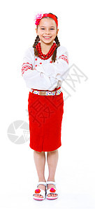 国家里的乌鲁阿尼女孩 花圈 纯真 假期 裙子 乌克兰图片