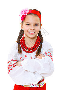 国家里的乌鲁阿尼女孩 乌克兰 脸 快乐的 纯真 花朵图片