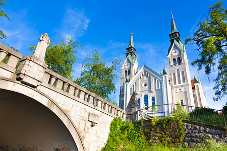 斯洛文尼亚卢布尔雅那的特诺沃教堂 特尔诺沃 桥图片