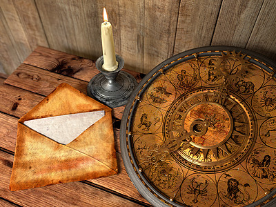 神秘的理念仍然与佐迪亚克的叹息 蜡烛和字母共存图片