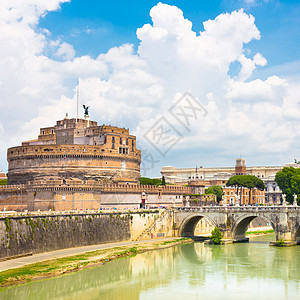 意大利罗马圣安吉洛城堡和桥 首都 堡垒 意大利语图片