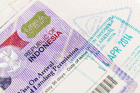 印度尼西亚签证 护照 海关 合法的 旅行 假期 国际的 文档图片