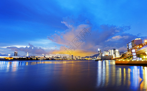 香港市日落 顶峰 港口 中国 亚洲 金融 市中心 商业图片