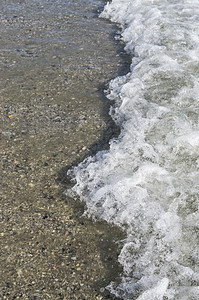 波浪在海滩上喷溅图片