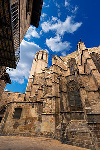巴塞罗那大教堂-西班牙巴塞罗那 教会 扶壁 崇拜图片