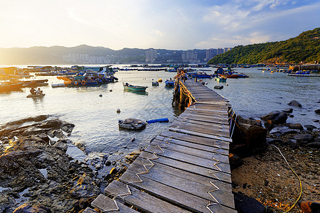 日落时的码头 旅游 日出 夏天 热带 娱乐 海滩 自然图片