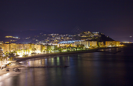 夜色前 西班牙安达卢西亚阿穆奈卡 镇 晚上图片