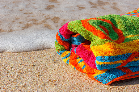 毛巾海滩 橙子 假期 谷物 自由 海洋图片