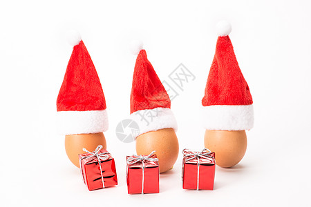圣诞鸡蛋 免费范围 惊喜 自然 假期 帽子 快活的背景图片