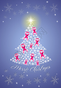 圣诞树 带粉红色认识丝带图片