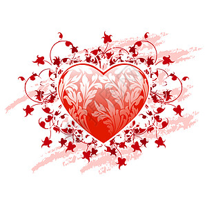 红价物心脏和花纹型式的红价心 天 卡片图片