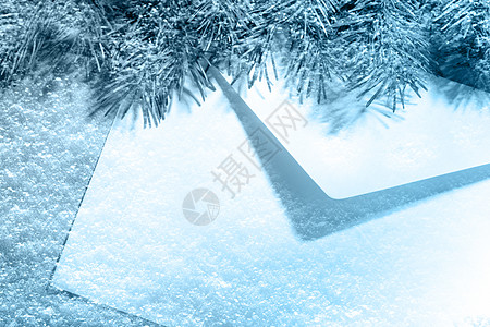 圣诞节信封 雪花 十二月 装饰风格 蓝色的 庆典 云杉 冬天背景图片