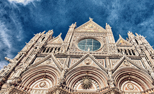 意大利锡耶纳 大教堂的美景 - Duomo 天空 旅行图片