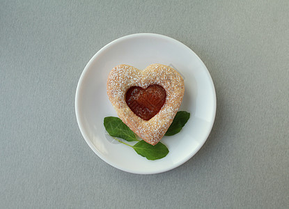 饼干心脏 糖果 烘烤的 爱 甜的 面包店 宏观 果酱背景图片