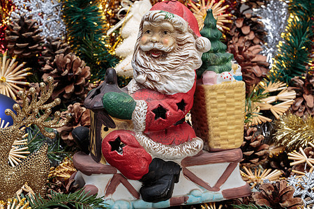 新的一年和快乐的圣诞节背景 假期 冬天 装饰品 圣尼古拉斯图片