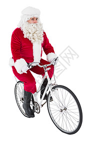 快乐的父亲圣诞节骑自行车背景图片