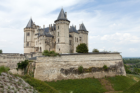 法国卢瓦尔谷的索穆尔城堡 塔 缅因州 墙壁 堡垒图片