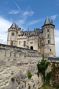 法国卢瓦尔谷的索穆尔城堡 堡垒 假期 墙壁 老的图片