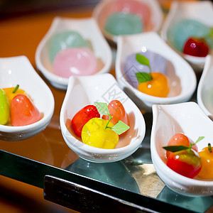 自助餐线上泰国甜点的开胃菜 魅力 浪漫的 午餐 芒果图片