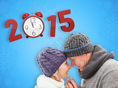 成熟冬季夫妇的复合形象图 蓝色的 2015年 舒适图片