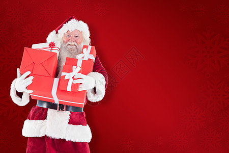圣塔的复合图像包含一些礼物 圣诞节 说谎 清除 购物图片