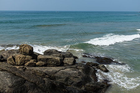 印度洋海滨 斯里兰卡 棕榈 天空 蓝色的 风景 海岸 美丽的背景图片