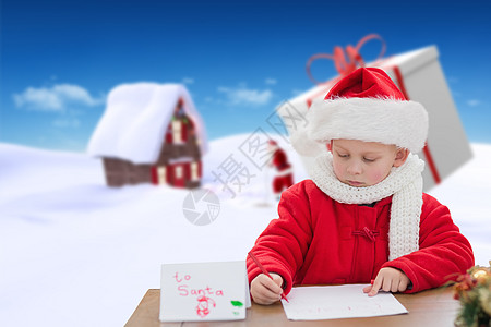 可爱男孩画喜庆照片的复合图像Name 圣诞帽图片