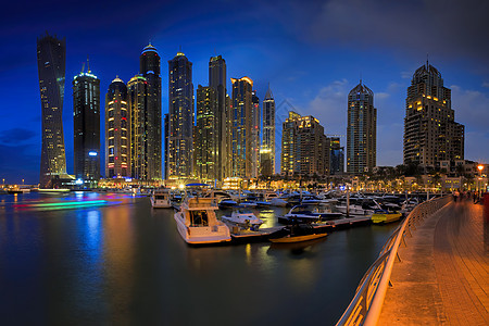 迪拜Marina 中东 阿联酋 迪拜码头 码头 日落图片