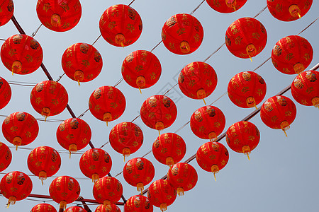 中国红灯笼装饰 金子 店铺 假期 唐人街 龙 传统的 镇图片