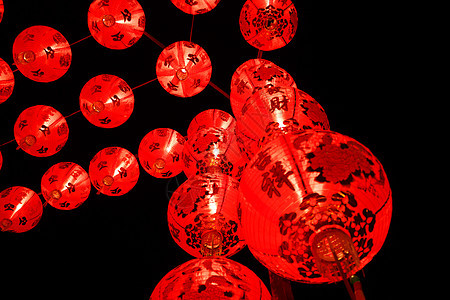 中国红灯笼装饰 农历新年 喜庆 金子 唐人街 中国新年图片