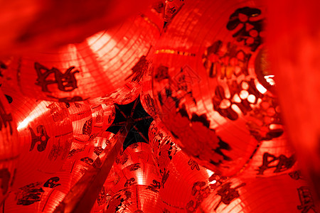 中国红灯笼装饰 繁荣 农历新年 节日 假期 宗教的背景图片