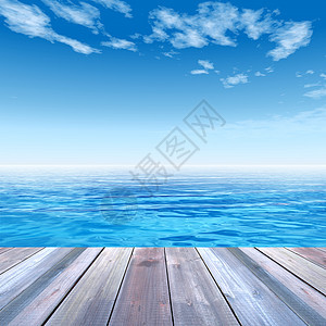 海洋和天空上的概念木板图片