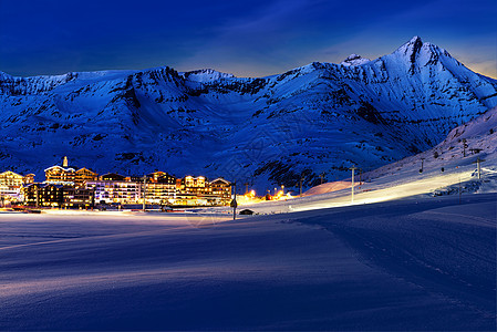法国提琴 阿尔卑斯山 晚上 雪 天空 建筑学 爬坡道图片