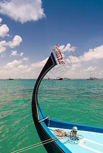 船鼻子 马尔代夫明确的天空线和水域图片