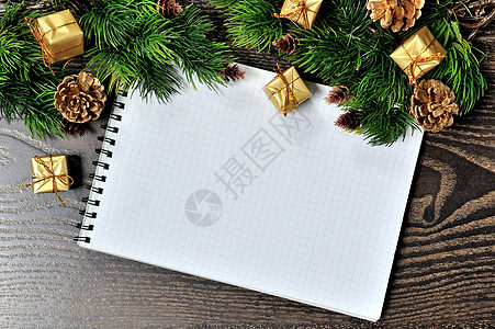 圣诞边框设计在木木背景上 松树 复古的 圣诞节 边界图片