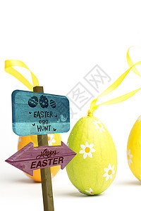 复活节蛋捕猎标志综合图象 黄色的 糖果类 复活节彩蛋 寻找复活节彩蛋活动图片