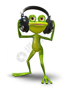 带耳机的青蛙图片