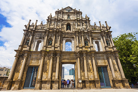 中国澳门圣保罗教堂的废墟 大教堂 旅游 世界 遗产图片