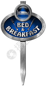 床铺和早餐   金属标志 旅游 拧紧 床和早餐图片