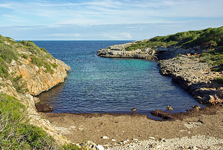 Cala Brafi海滩 巴利阿里 岛 水 卡拉图片