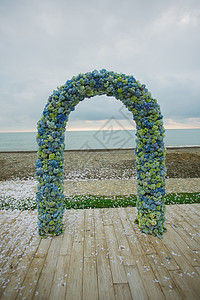 海滩结婚礼堂 花的 美丽的 热带 假期 天空 海岸 装饰风格图片