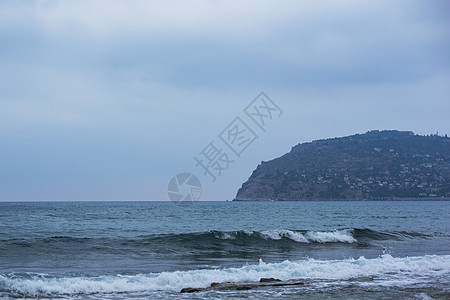 艾伦亚 建筑学 地中海 石头 天 海景 城市 蓝色的 海岸 悬崖图片