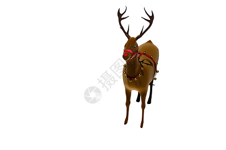 具有钟铃的驯鹿数字anta 圣诞节 喜庆 假期 成背景图片