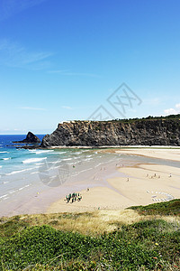 葡萄牙 村庄 阿尔加维 水 游泳 海岸 帽 欧洲 冲浪图片