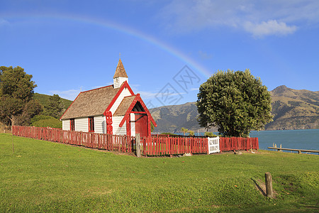 新西兰Akaroa毛利教会 天空 宁静 假期图片
