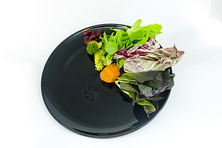 盘子上的蔬菜沙拉 用空白丝菜夹条来形容 辣椒图片