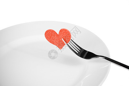 白背景的情人节晚宴到餐厅吃 盘子 宴会 浪漫的 礼物图片